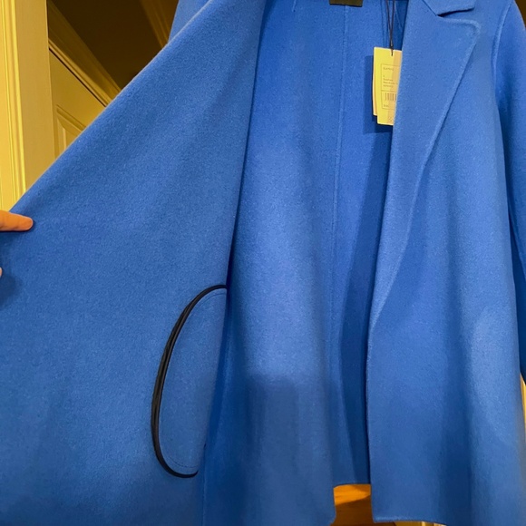 $595 NWT Theory Clairene Wool & Cashmere Jacket in Seashore Blue Size LARGE - Picture 4 of 7